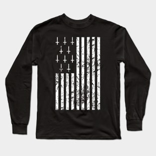 Satanic American Flag Long Sleeve T-Shirt